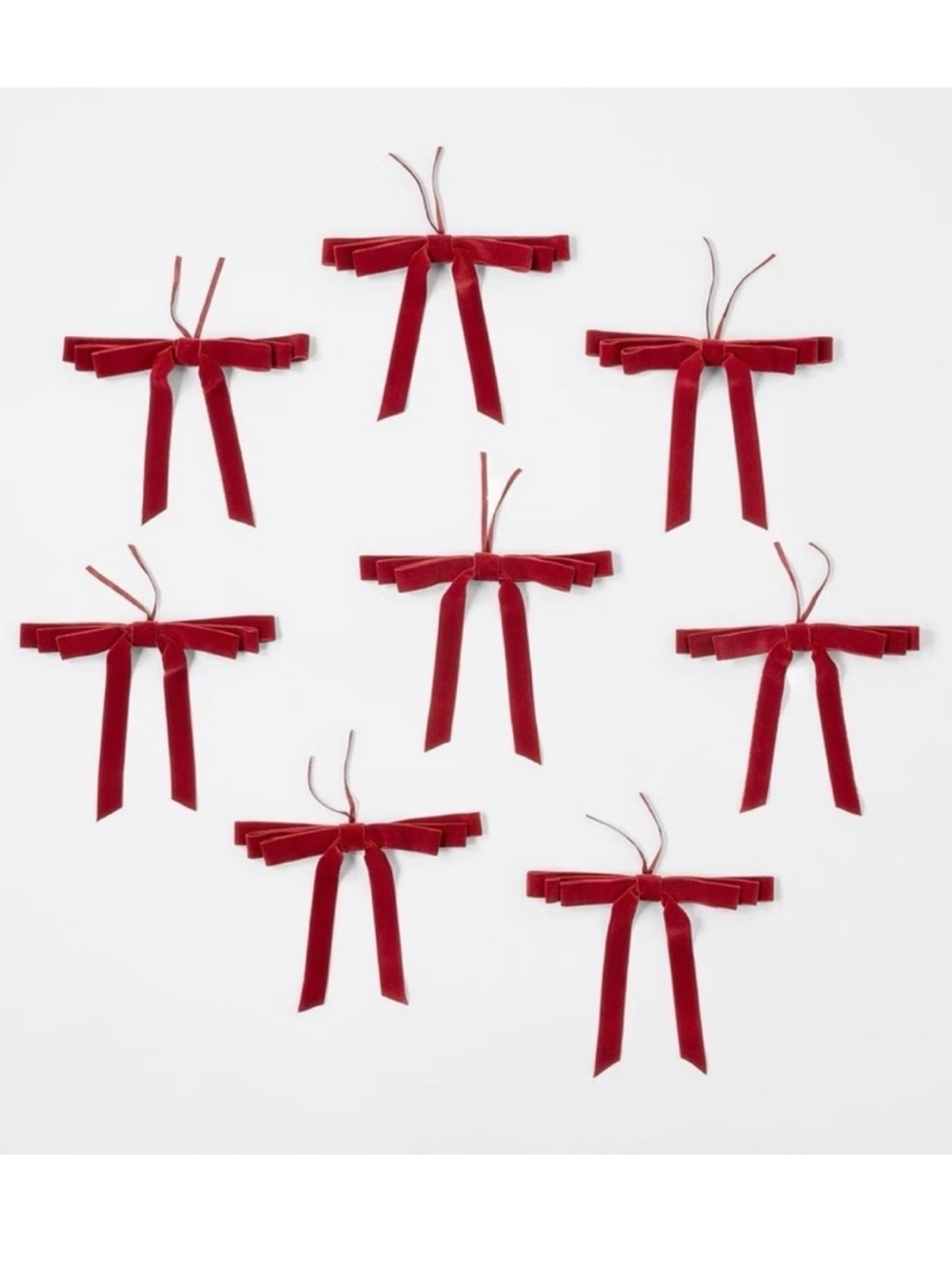 Set of 8 Velvet Red Christmas Bows Threshold™ designed w/ Studio McGee 2025 NEW